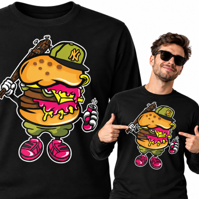 LONGSLEEVE ANIMOWANY   BURGER BASTARD